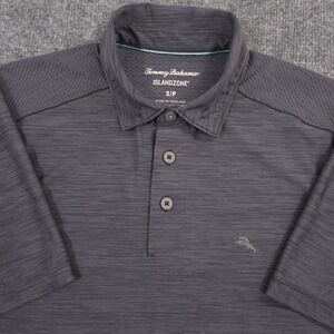 Tommy Bahama Polo Shirt Mens S Gray Heather IslandZone Performance Golf Preppy